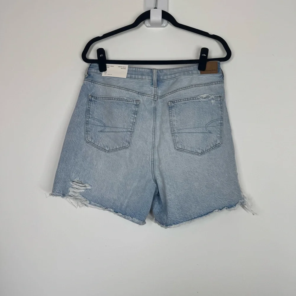 American Eagle Shorts Baggy High Rise Distressed Mom Denim NEW